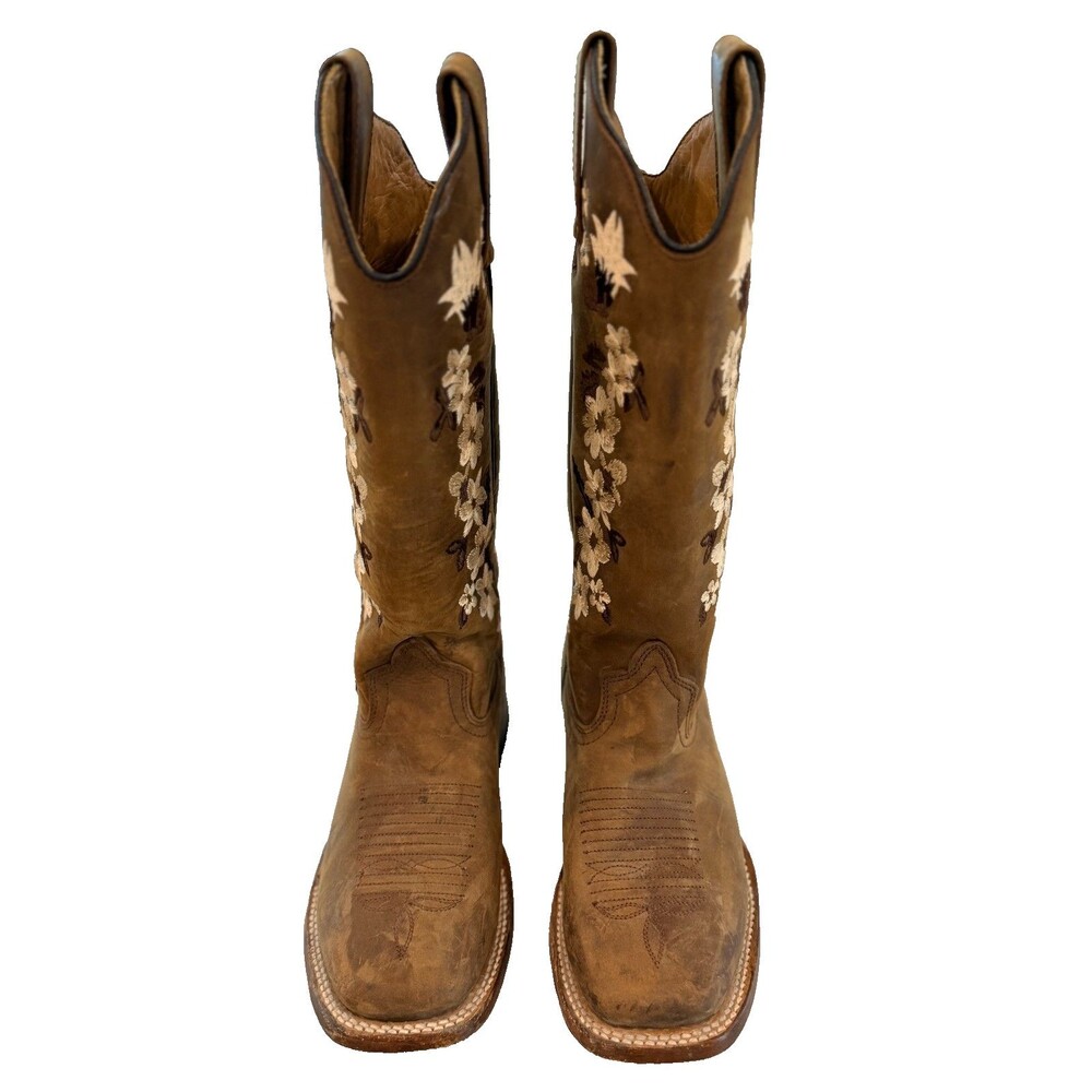 Reyme Western Floral Boots Women’s Size US 5,  Embroidered Brown 17134